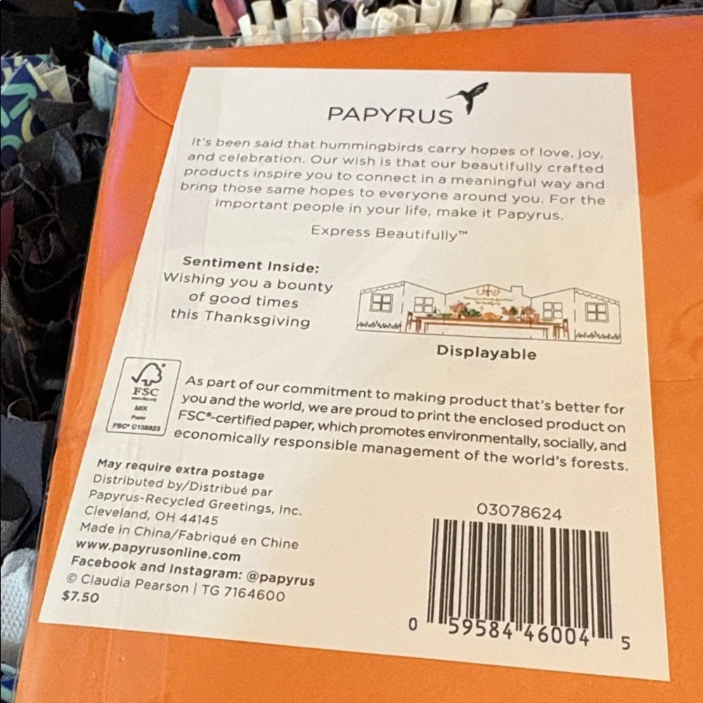 🆕4 Papyrus “Thanksgiving” Greeting Cards
